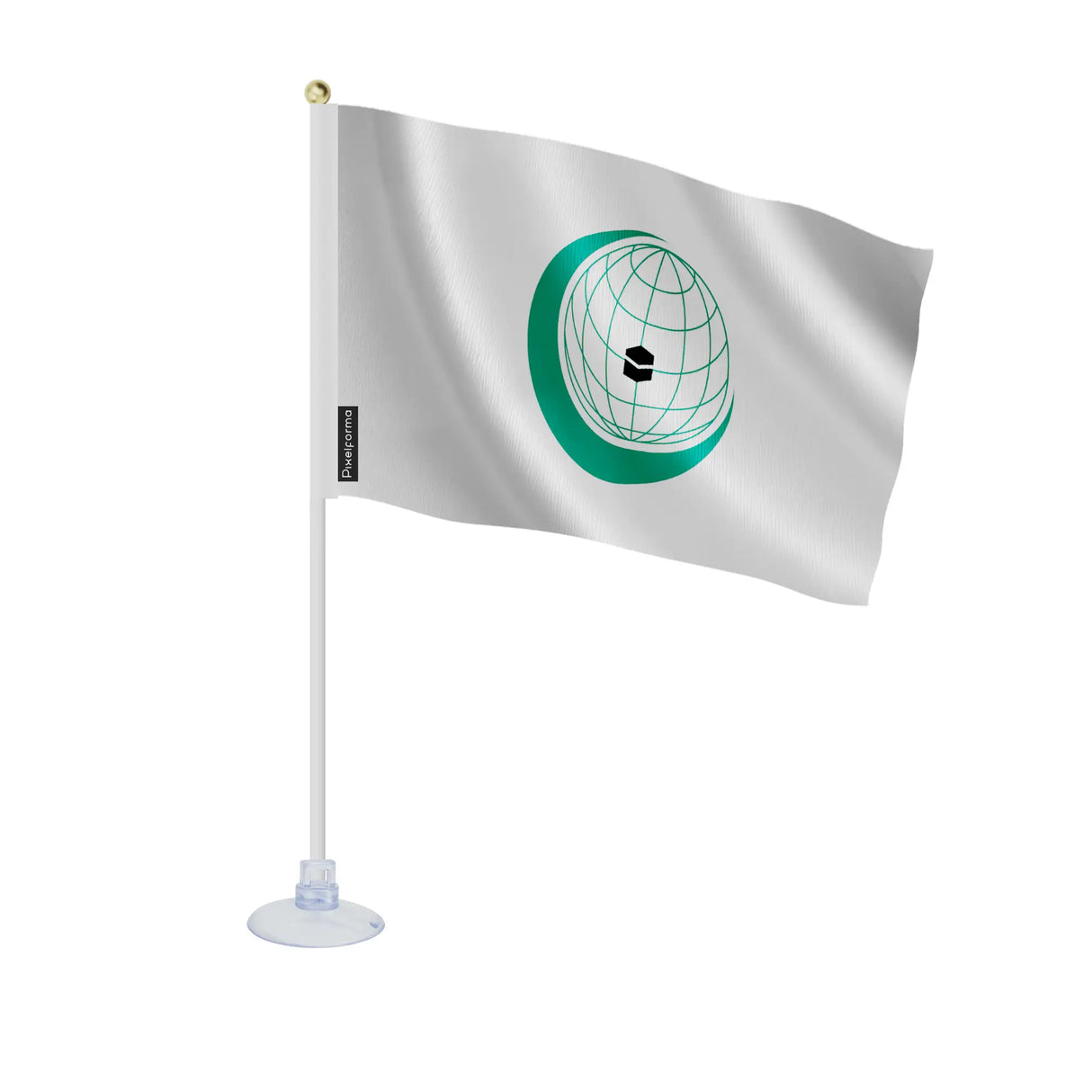 Mini drapeau organisation coopération islamique polyester ventouse