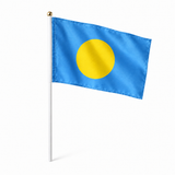 Mini drapeau Palaos en polyester à tenir à la main - rendu réaliste
