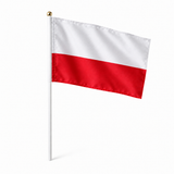 Mini drapeau Pologne réaliste en polyester à tenir à la main
