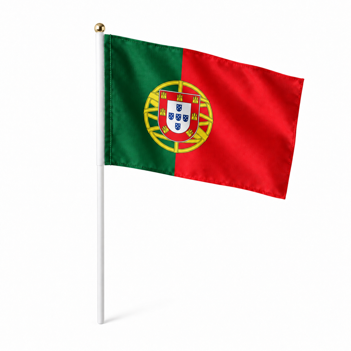 Mini drapeau Portugal réaliste en polyester à tenir à la main