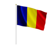 Mini drapeau roumanie en polyester à tenir à la main