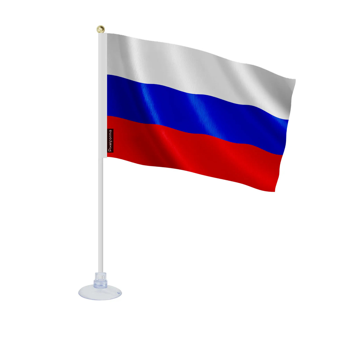 Mini drapeau russie en polyester avec ventouse résistante