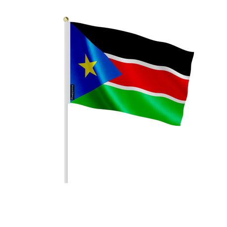 Mini drapeau soudan du sud en polyester à tenir main