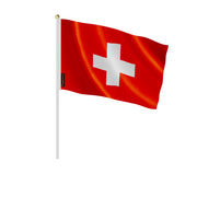 Mini drapeau suisse à main en polyester pour décoration