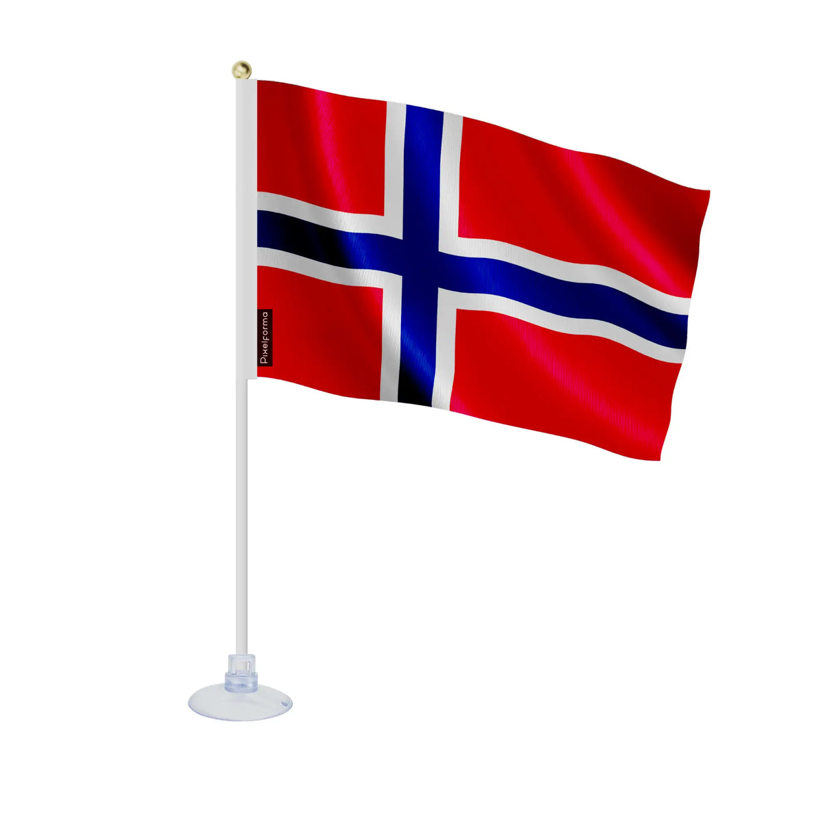 Mini drapeau svalbard jan mayen polyester avec ventouse