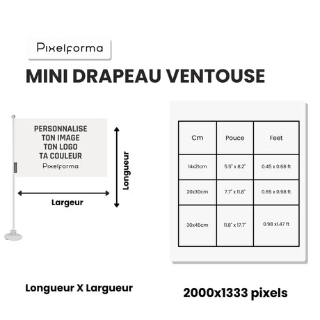 Mini drapeau syrie en polyester avec ventouse résistante