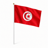 Mini drapeau Tunisie réaliste en polyester à tenir à la main