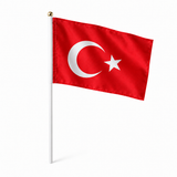 Mini drapeau Turquie réaliste en polyester à tenir à la main