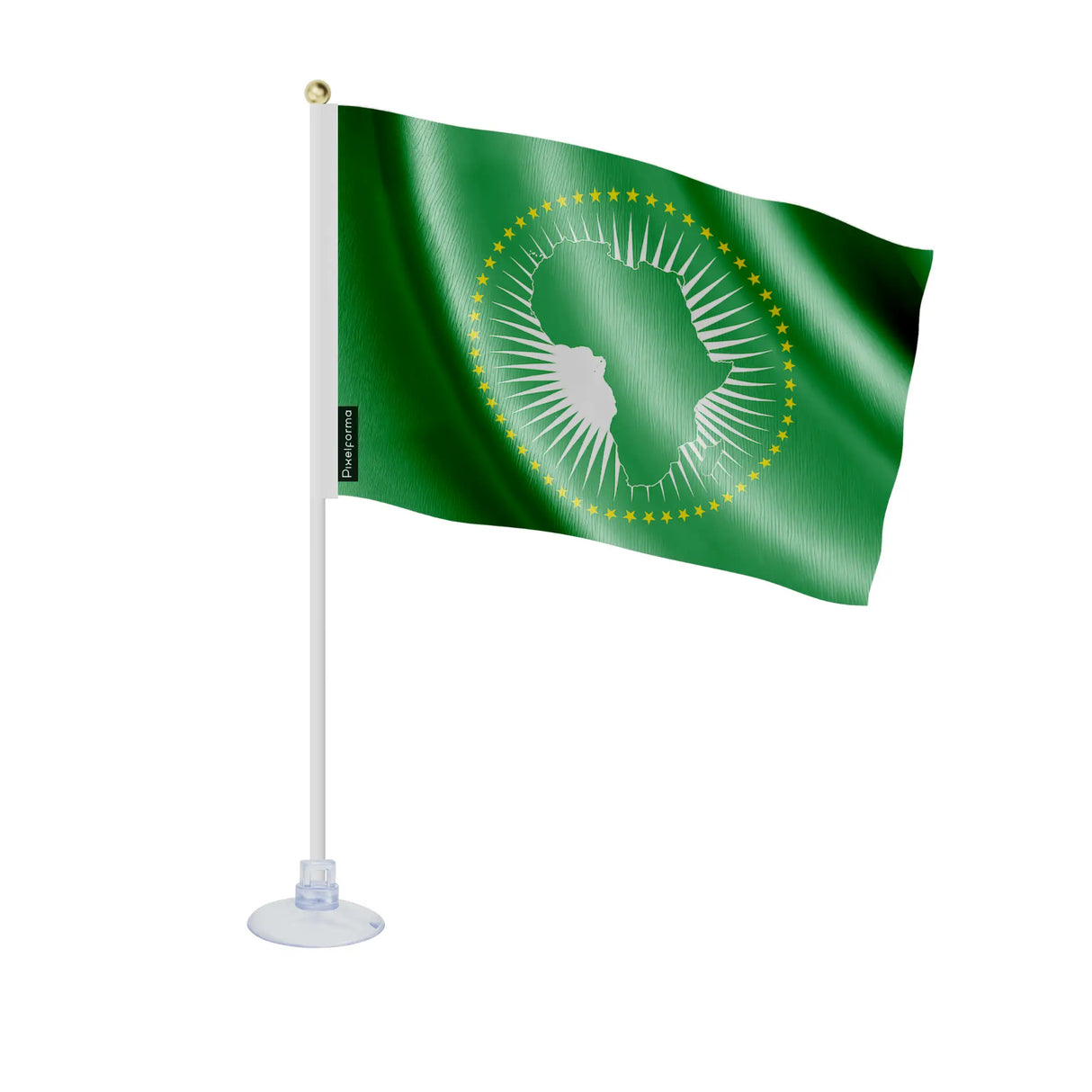 Mini drapeau union africaine en polyester avec ventouse