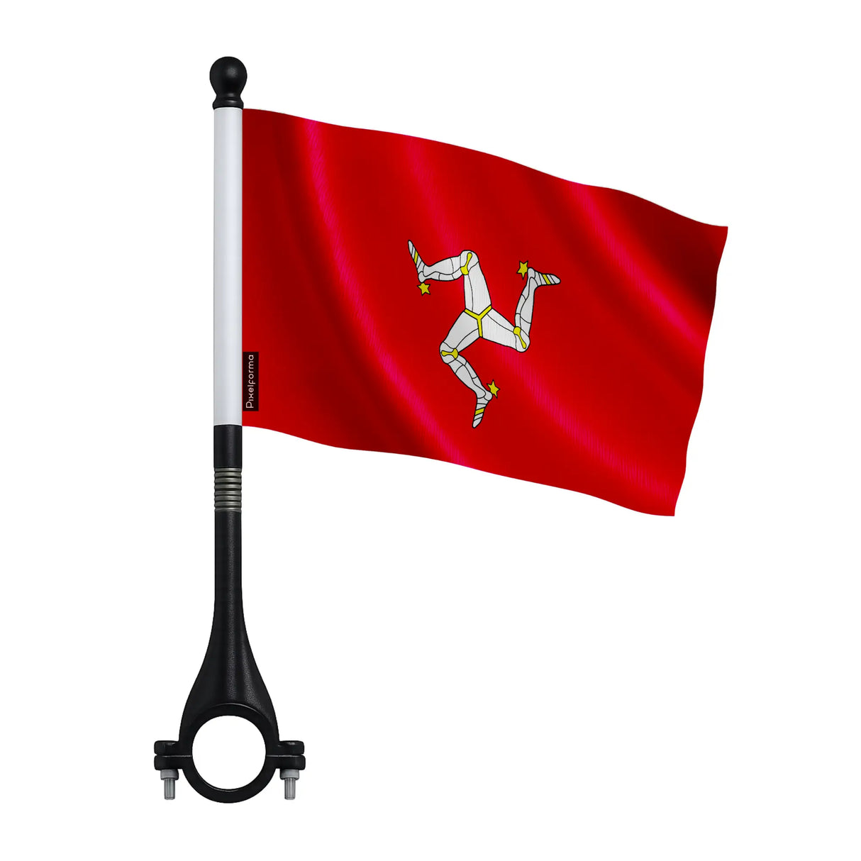 Mini drapeau vélo île de man en polyester pour guidon