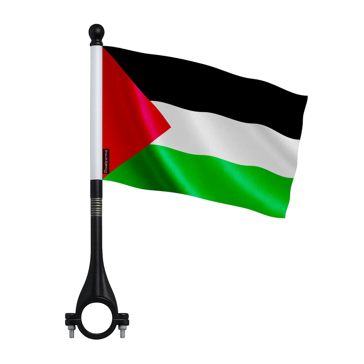 Mini drapeau vélo palestine en polyester à fixation facile