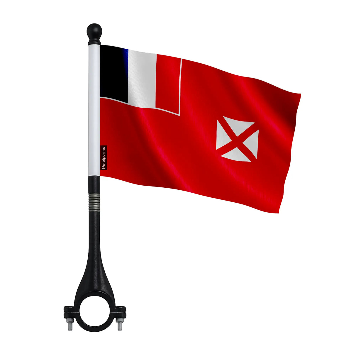 Mini drapeau vélo wallis-et-futuna en polyester visible