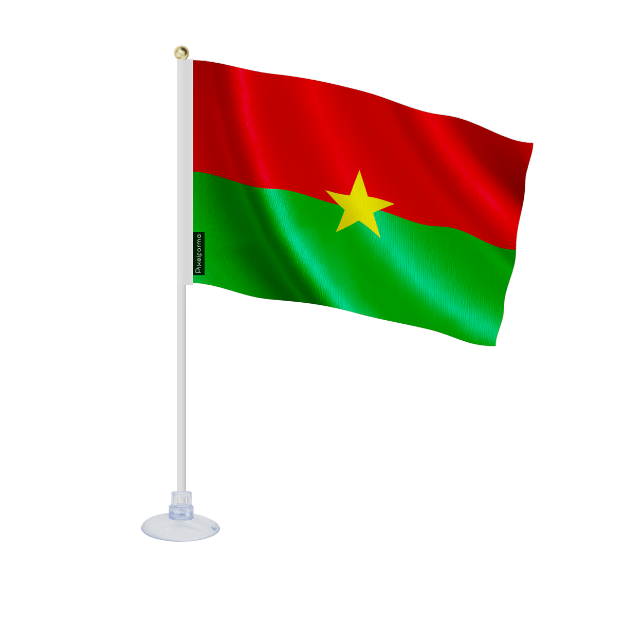 Mini drapeau ventouse burkina faso en polyester - pixelforma
