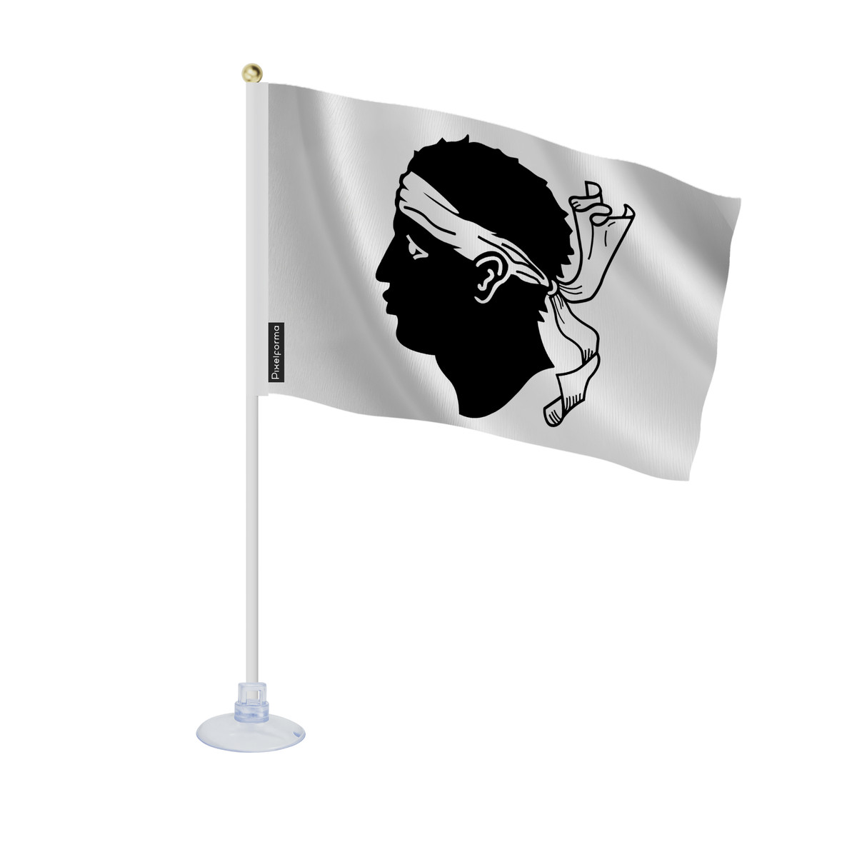 Mini drapeau ventouse corse en polyester - pixelforma
