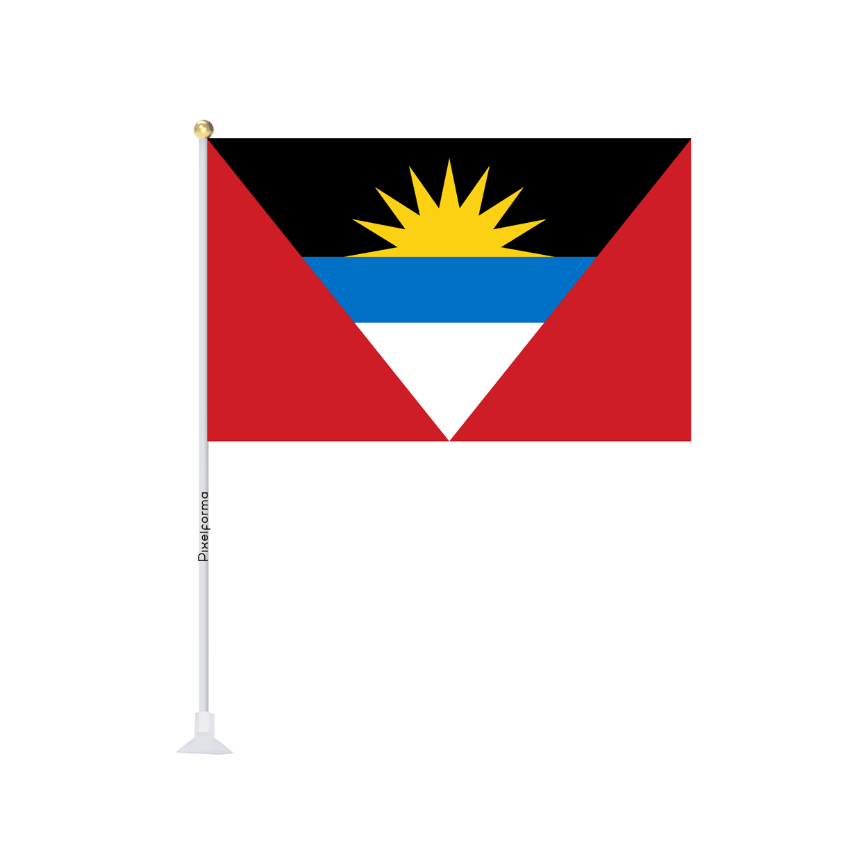 Mini drapeau ventouse Drapeau d'Antigua-et-Barbuda - Pixelforma