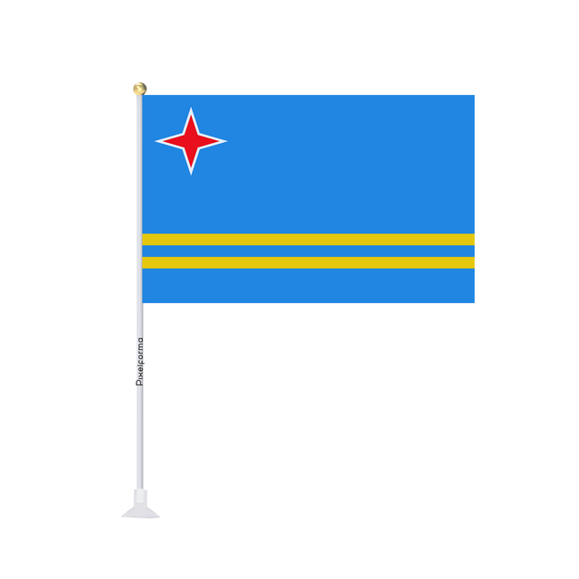 Mini drapeau ventouse Drapeau d'Aruba - Pixelforma