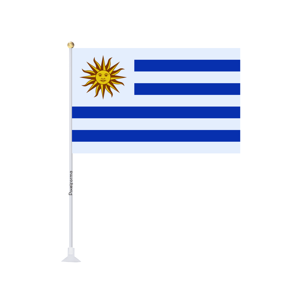 Mini drapeau ventouse Drapeau de l'Uruguay - Pixelforma