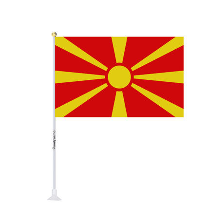 Mini drapeau ventouse Drapeau de la Macédoine du Nord - Pixelforma