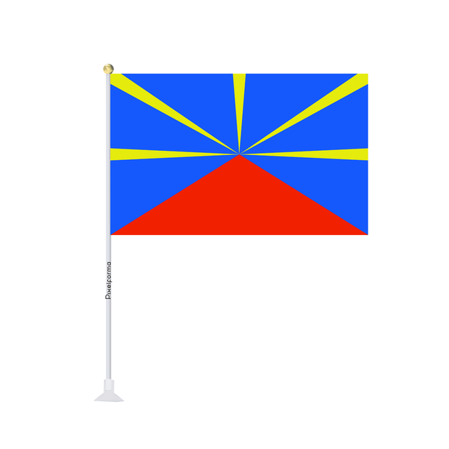 Mini drapeau ventouse Drapeau de La Réunion - Pixelforma