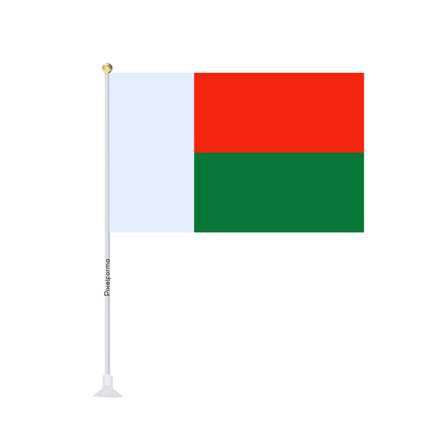 Mini drapeau ventouse Drapeau de Madagascar - Pixelforma