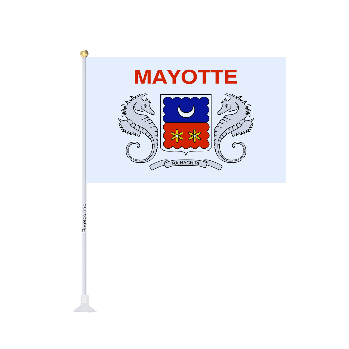 Mini drapeau ventouse Drapeau de Mayotte - Pixelforma