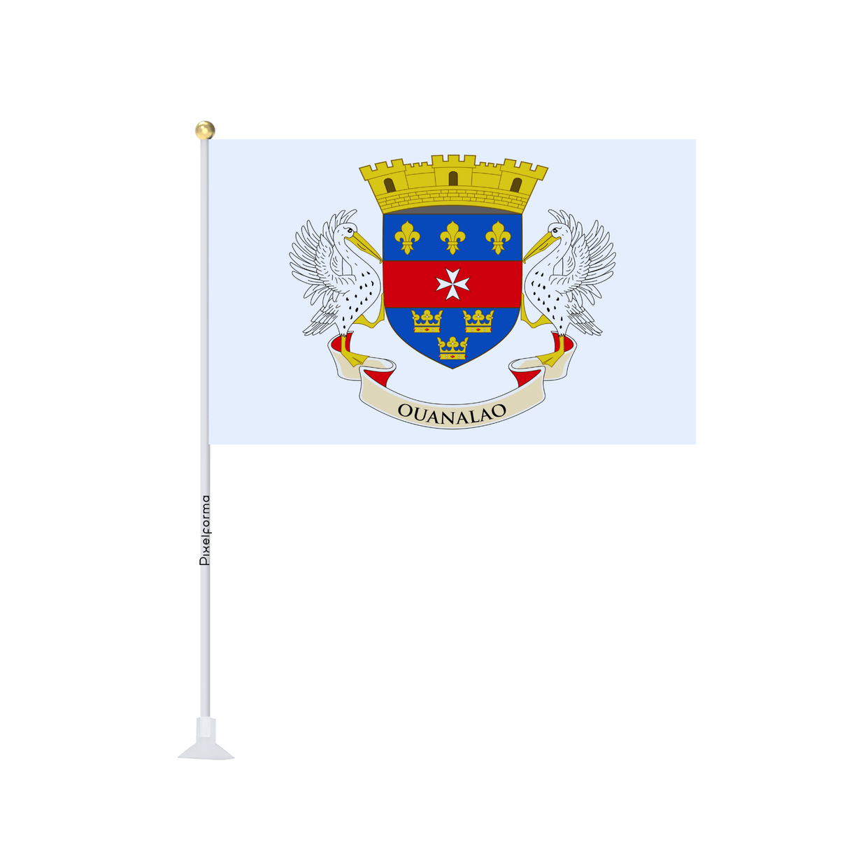 Mini drapeau ventouse Drapeau de Saint-Barthélemy - Pixelforma