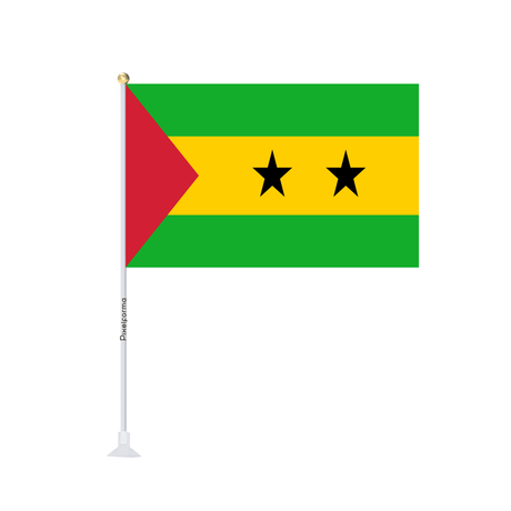 Mini drapeau ventouse Drapeau de Sao Tomé-et-Principe - Pixelforma