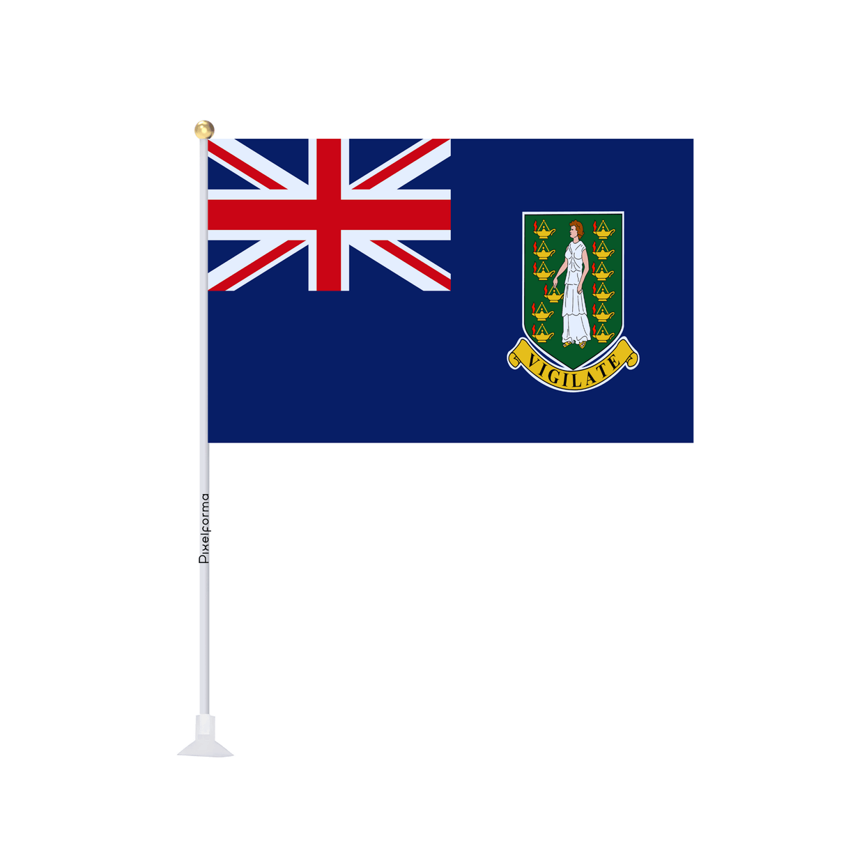 Mini drapeau ventouse Drapeau des îles Vierges britanniques - Pixelforma