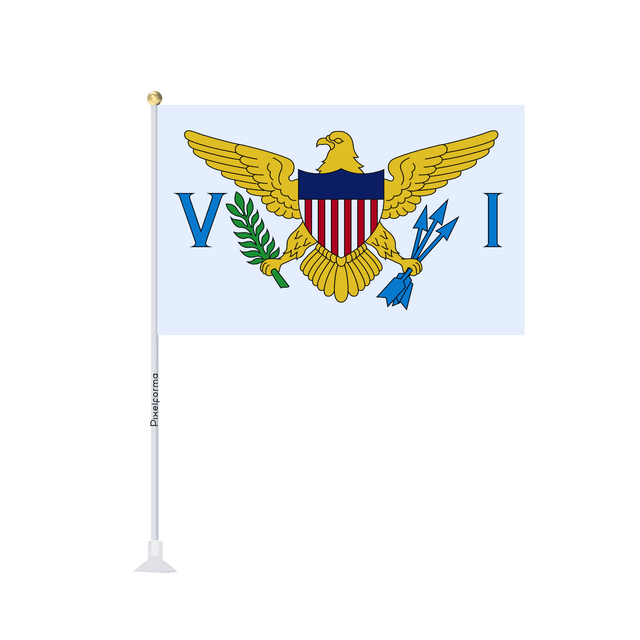 Mini drapeau ventouse Drapeau des Îles Vierges des États-Unis - Pixelforma