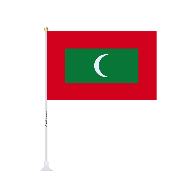 Mini drapeau ventouse Drapeau des Maldives - Pixelforma