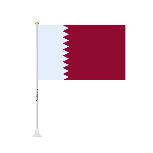 Mini drapeau ventouse Drapeau du Qatar - Pixelforma