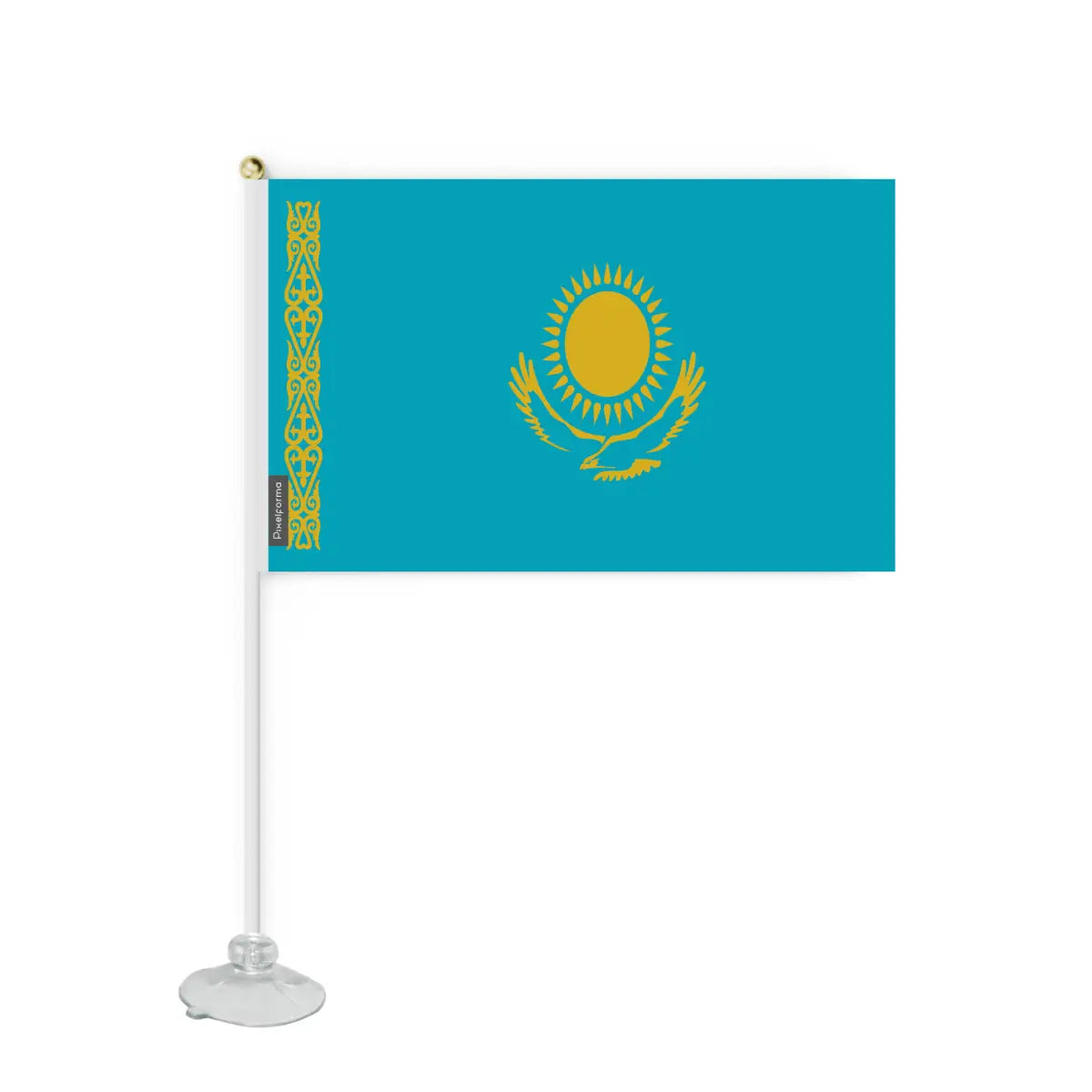 Mini Drapeau Ventouse du Kazakhstan en Polyester - Pixelforma 