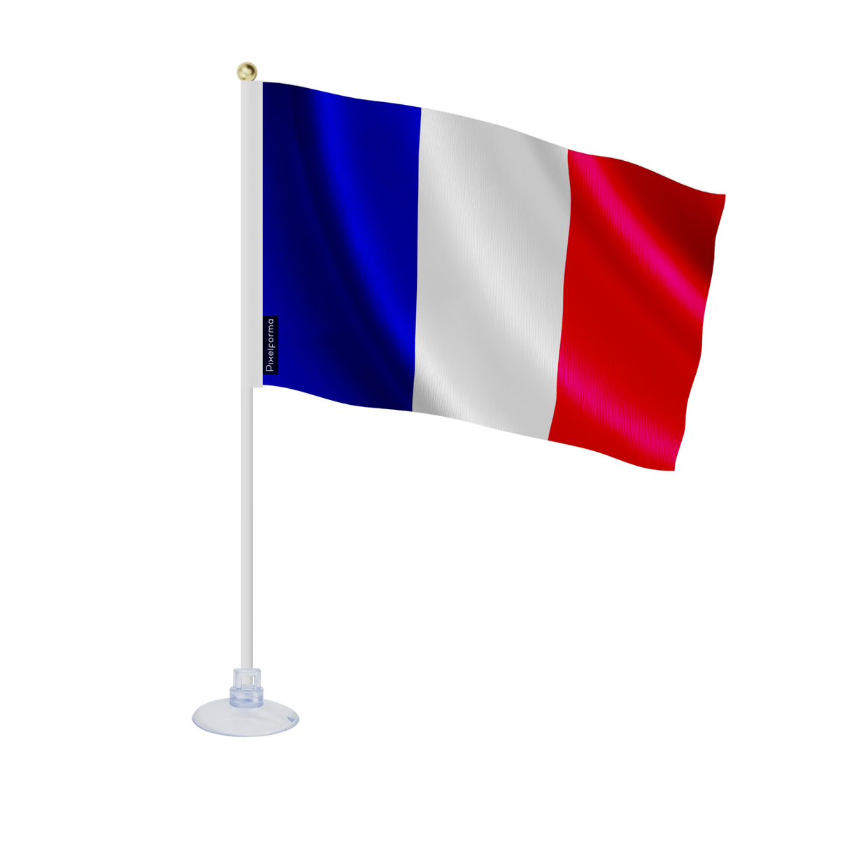 Mini drapeau ventouse france en polyester - pixelforma