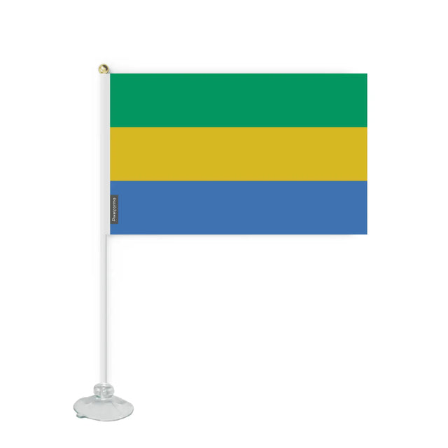 Mini drapeau ventouse gabon en polyester - pixelforma