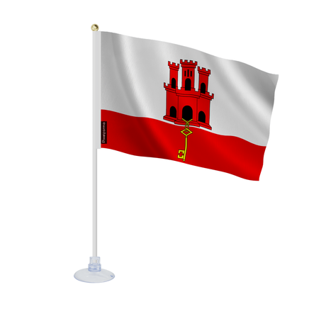 Mini drapeau ventouse gibraltar en polyester - pixelforma