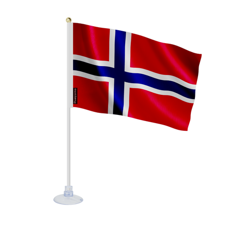 Mini drapeau ventouse île bouvet en polyester - pixelforma