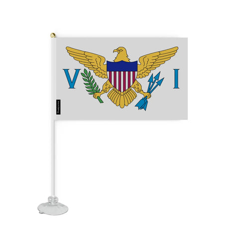 Mini Drapeau Ventouse Îles Vierges des États-Unis en Polyester - Pixelforma 