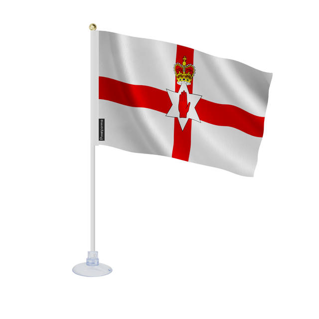 Mini drapeau ventouse irlande du nord en polyester - pixelforma