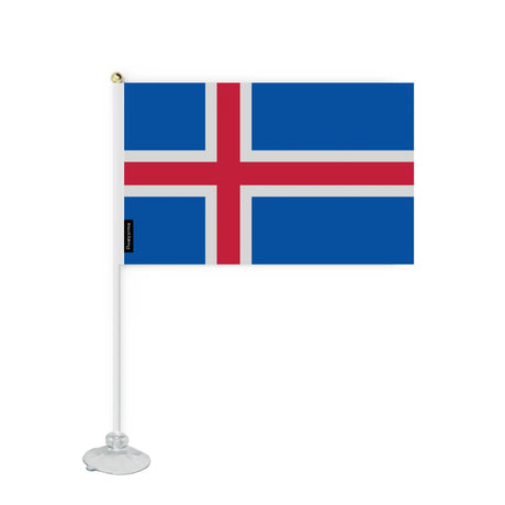 Mini drapeau ventouse islande en polyester - pixelforma