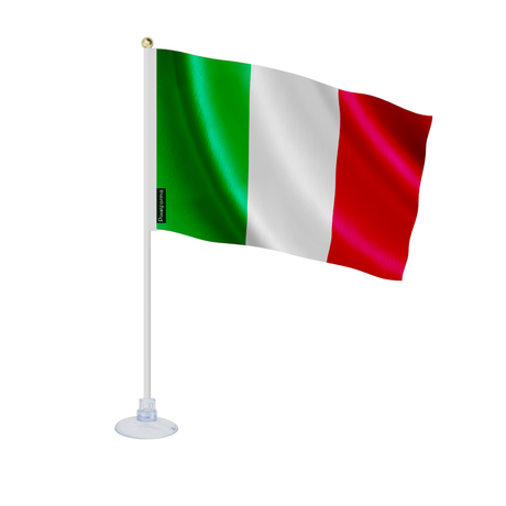 Mini drapeau ventouse italie en polyester - pixelforma