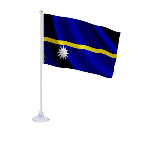 Mini drapeau ventouse nauru en polyester - pixelforma