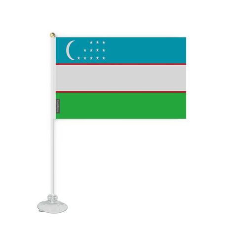 Mini drapeau ventouse ouzbékistan en polyester - pixelforma
