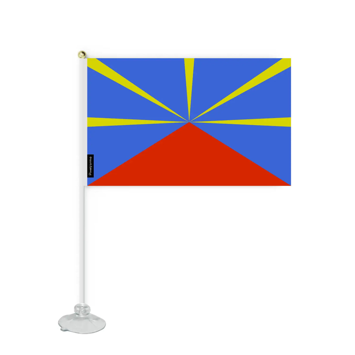 Mini drapeau ventouse réunion en polyester - pixelforma
