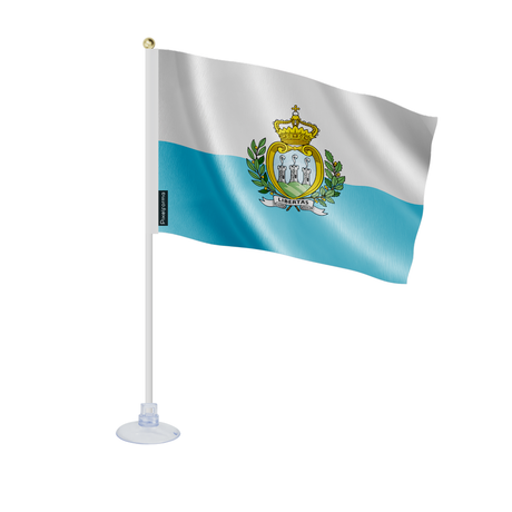 Mini drapeau ventouse saint-marin en polyester - pixelforma