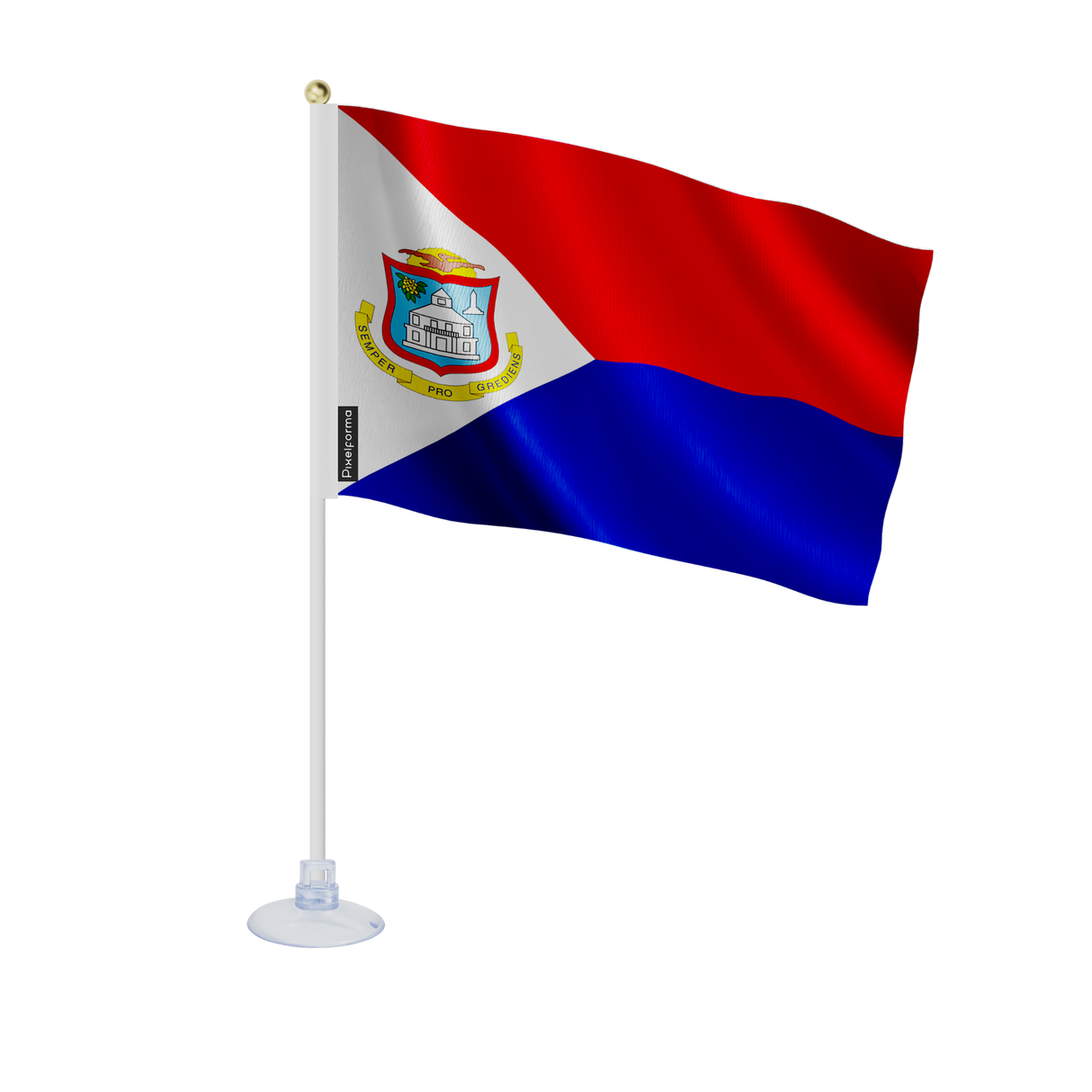 Mini drapeau ventouse saint-martin en polyester - pixelforma