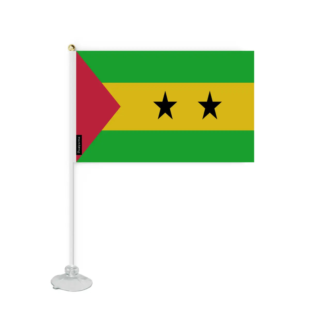 Mini Drapeau Ventouse Sao Tomé-et-Principe en Polyester - Pixelforma 