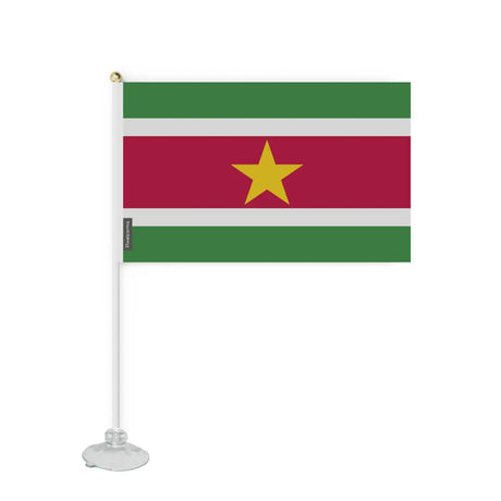 Mini drapeau ventouse suriname en polyester - pixelforma