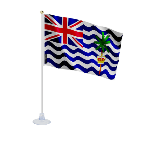 Mini drapeau ventouse territoire britannique de l’océan indien en polyester - pixelforma
