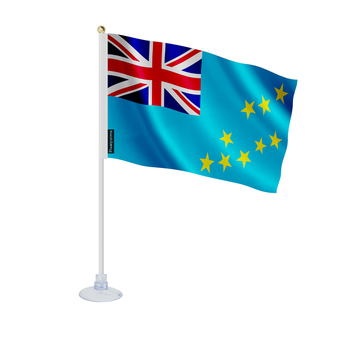 Mini drapeau ventouse tuvalu en polyester - pixelforma