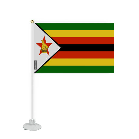 Mini drapeau ventouse zimbabwe en polyester - pixelforma